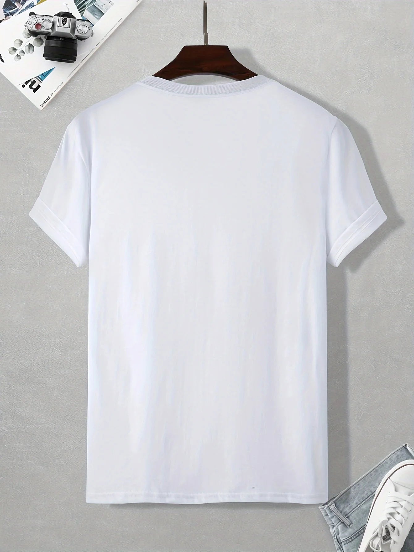 Happy Camper" Men's T-Shirt - Casual, Breathable Polyester Blend, Stretch Fit with Elastane, Machine Washable
