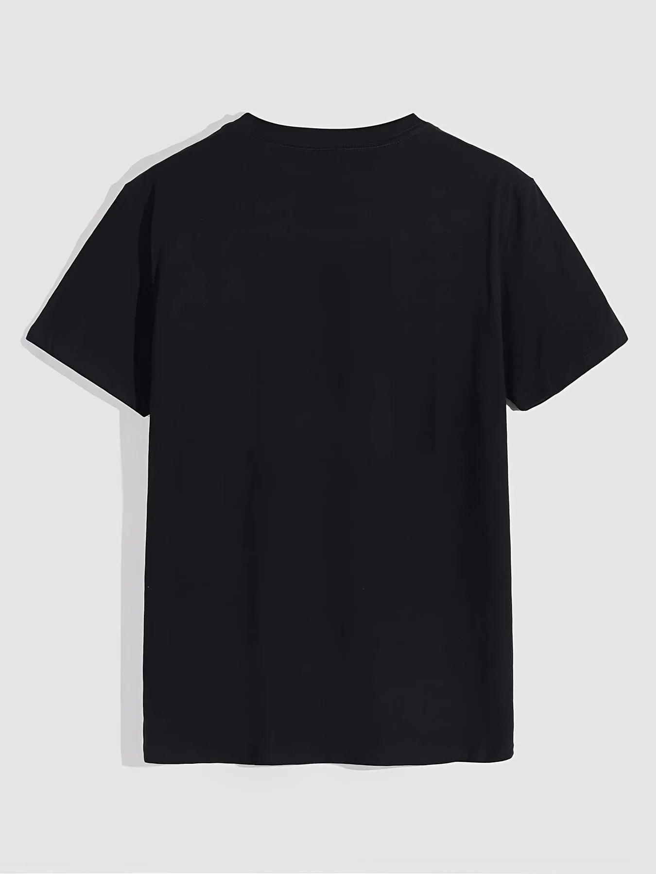 Men's Love Tee - Casual Black T-Shirt with Heart-Shaped Hands Graphic, Short Sleeve, Polyester & Spandex Blend