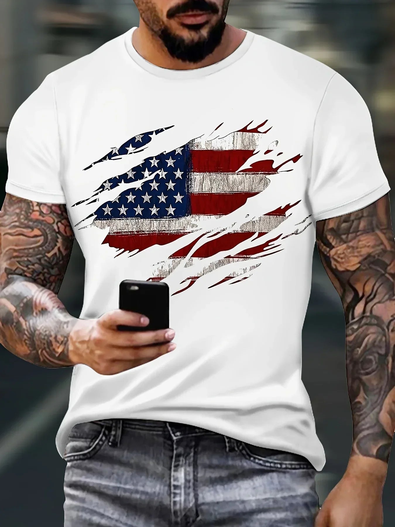 American Flag T-Shirt, Breathable And Quick-Drying Shipped from The USA