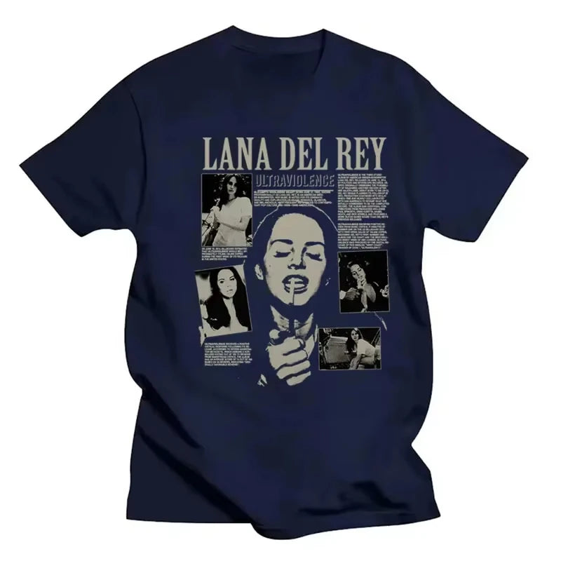 Singer Lana Del Rey Print T Shirt Men Women Fashion Hip Hop Streetwear Harajuku Short Sleeve Plus Size T Shirt Unisex Top