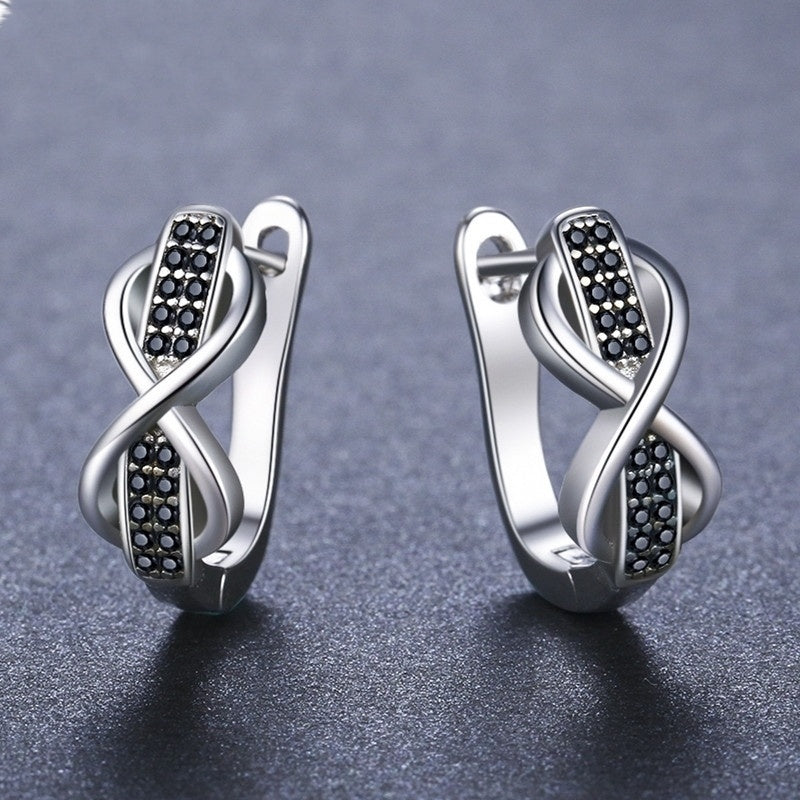 s925 Infinity Earrings – Silver Twist Design Earrings (Unisex)