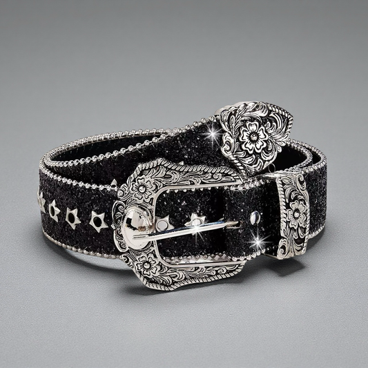 Stylish Floral Buckle Waist Belt Jeweled Belt Waist Costumes Rock Belt For Jeans Pants