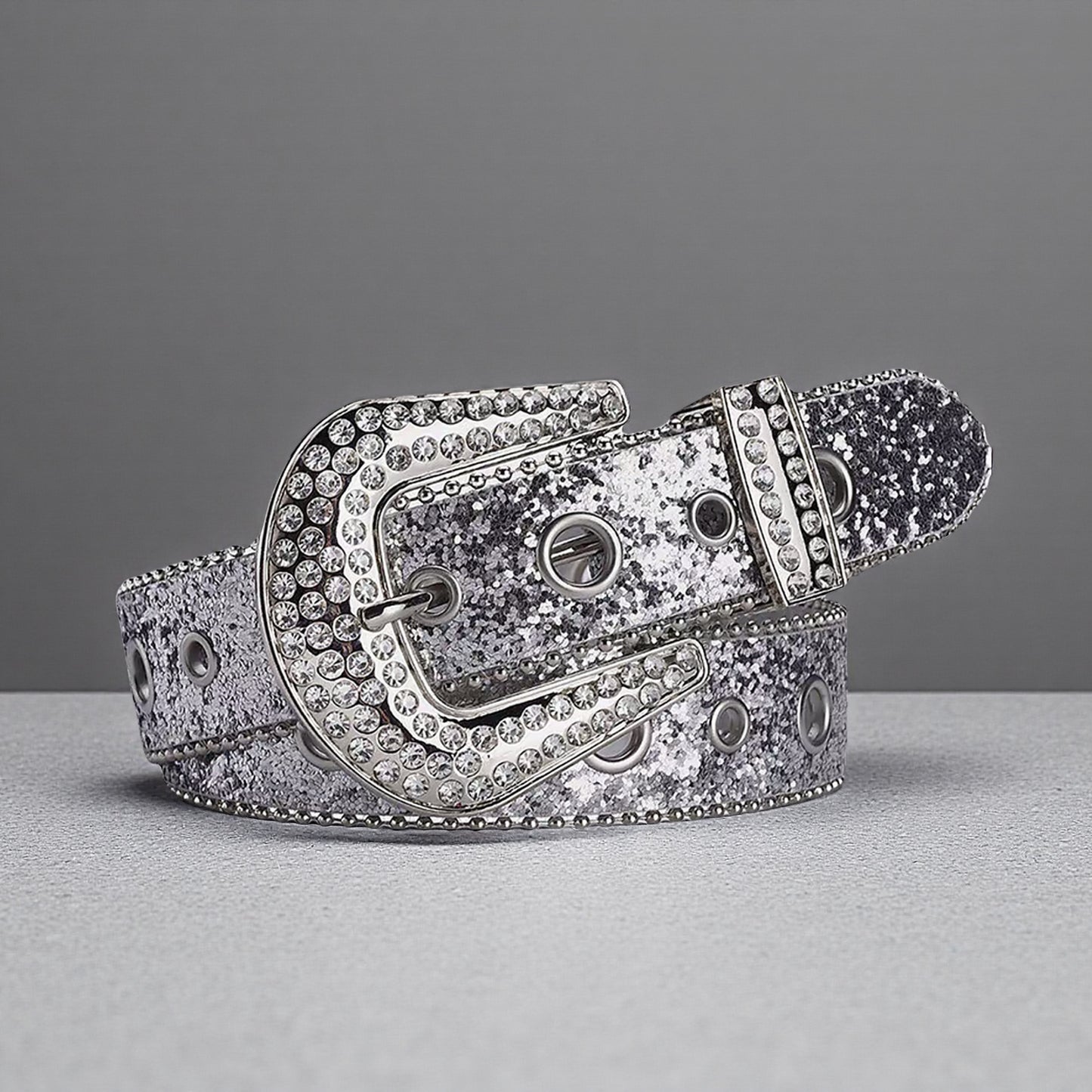 Rhinestone Belt for Women Men - Sequin Diamond Western Cowgirl Belts - Bling Studded Belts for Jeans Pants