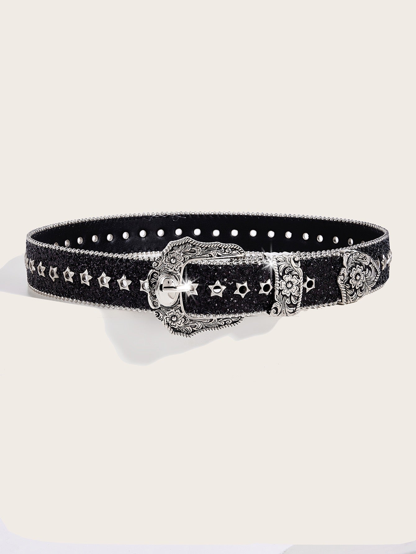 Stylish Floral Buckle Waist Belt Jeweled Belt Waist Costumes Rock Belt For Jeans Pants