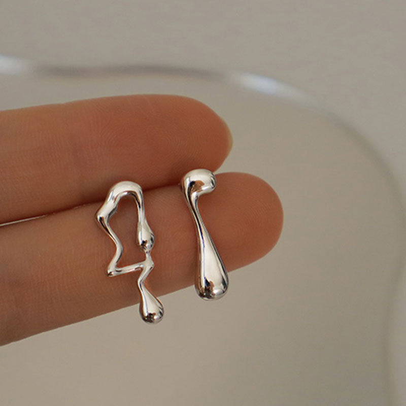 Asymmetric Earrings Lava Abstract Jewelry - Unisex