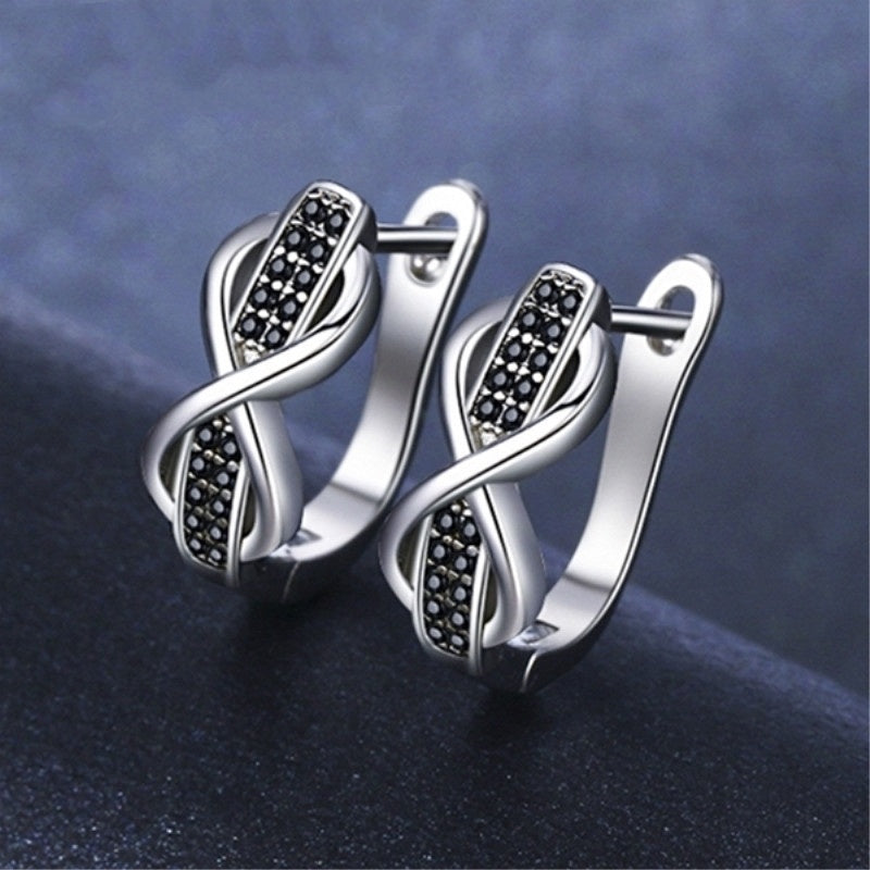 s925 Infinity Earrings – Silver Twist Design Earrings (Unisex)