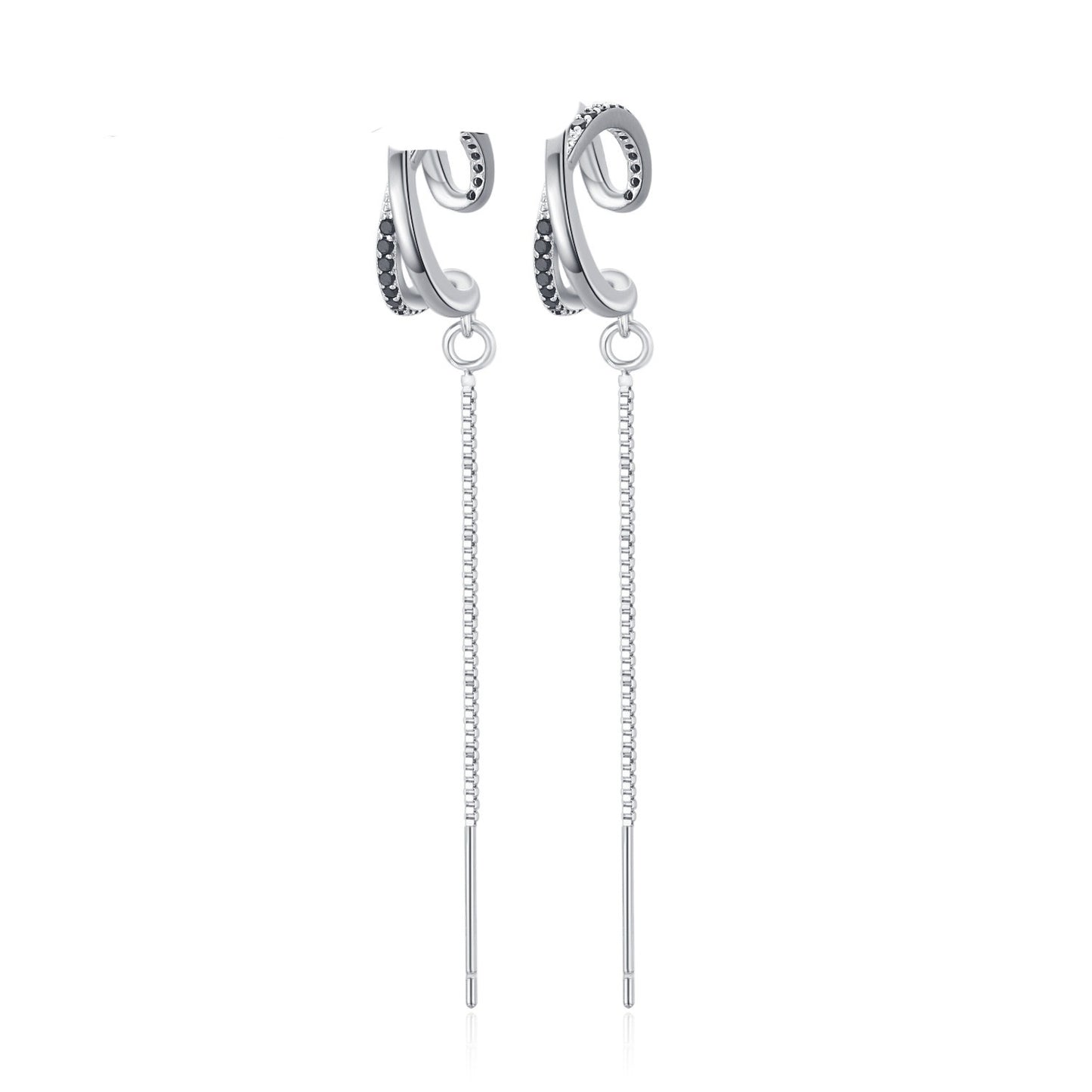 Minimalist Tassel Clip-On Earrings – Dainty Chain Dangle Ear Cuffs (Non-Pierced)