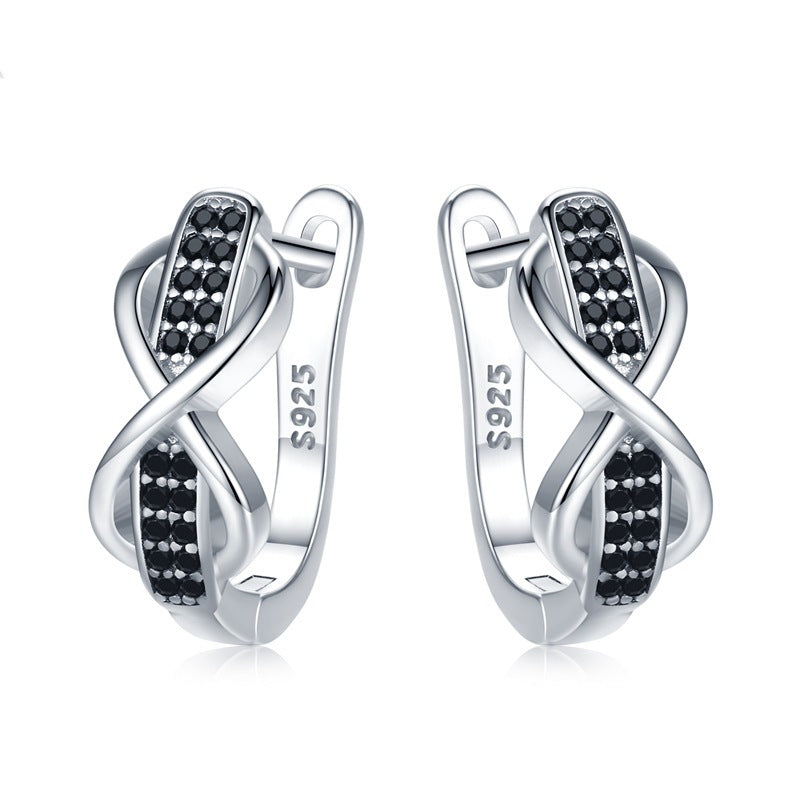 s925 Infinity Earrings – Silver Twist Design Earrings (Unisex)