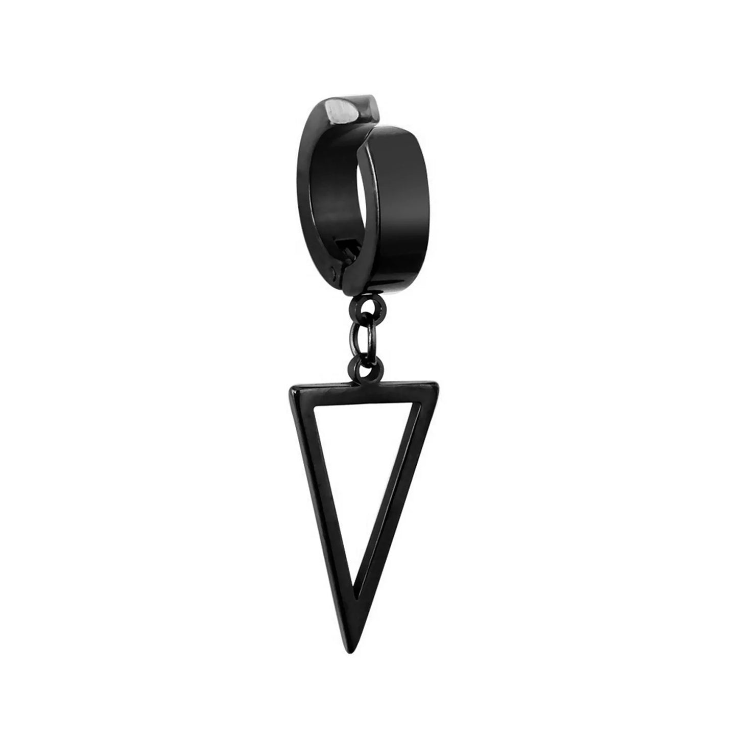 Vnox Punk Clip Earrings for Men Women, Black Stainless Steel Ear Accessory, Gothic Rock Hiphop Hoop Circle Earring 1 Piece