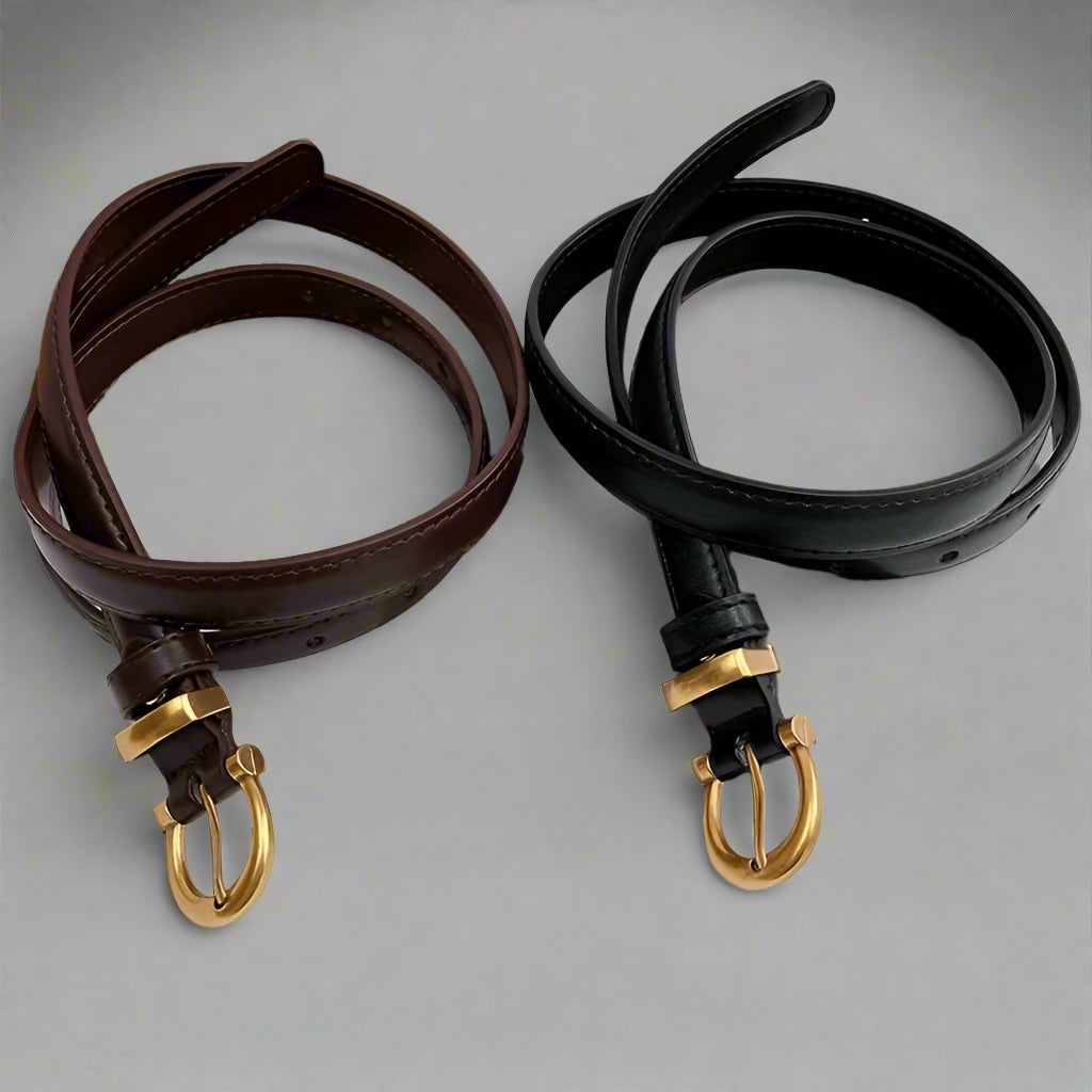 Unisex Casual Vintage PU Leather Belt with Classic Oval Buckle - Ideal for Daily Wear, Parties, and Gifts