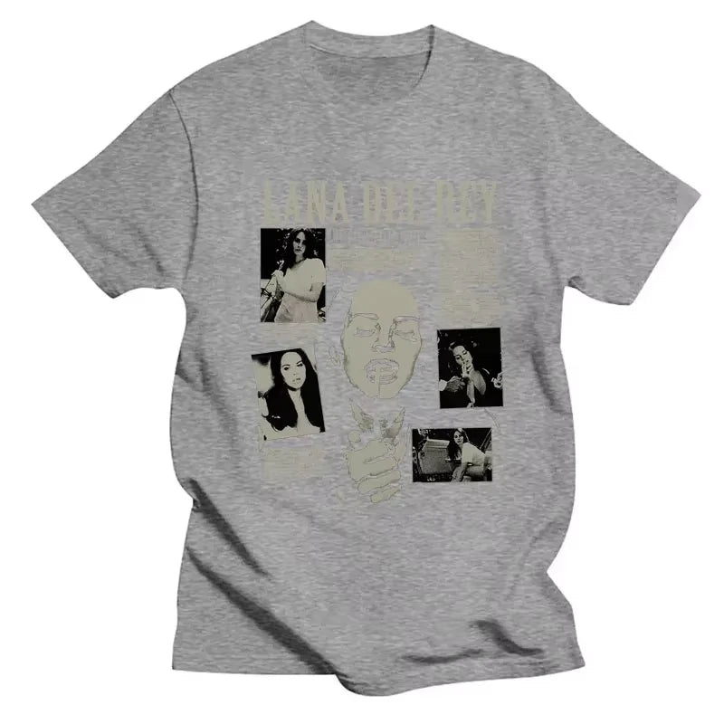 Singer Lana Del Rey Print T Shirt Men Women Fashion Hip Hop Streetwear Harajuku Short Sleeve Plus Size T Shirt Unisex Top