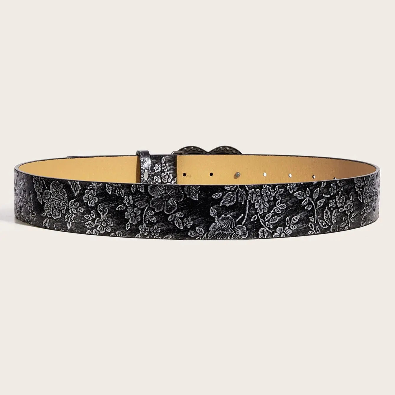 Love buckle leather belt y2k PU fashionable casual jeans bohemain style