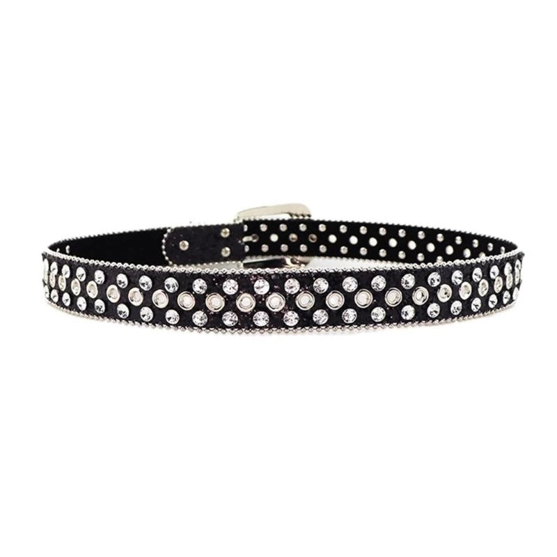 Vintage Waist Belt Jeans Belt PU Studded Belt Casual Ceinture Punk Belt Street Dance Glittered Belt Y166