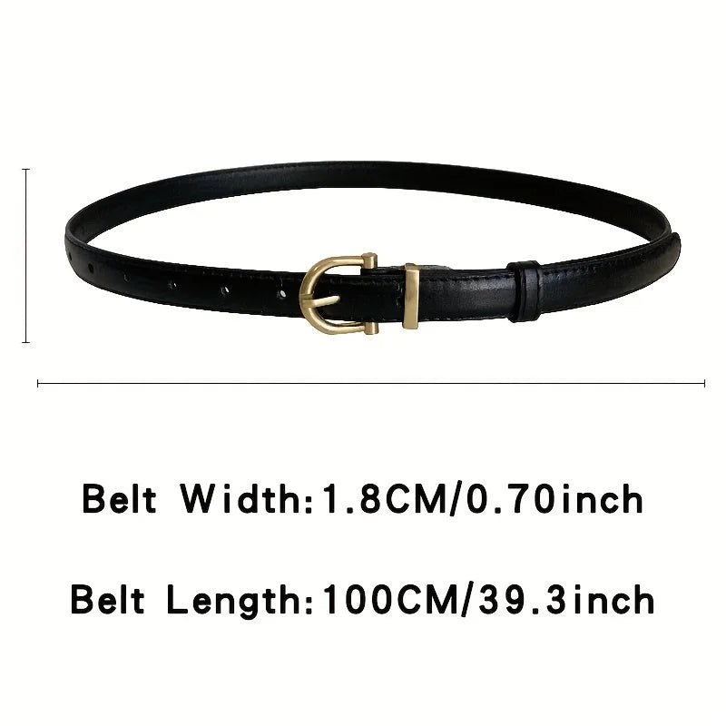Unisex Casual Vintage PU Leather Belt with Classic Oval Buckle - Ideal for Daily Wear, Parties, and Gifts