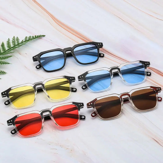 Fashion Cool Square Sunglasses UV400 Retro Hip Hop Shades Vintage Eyewear for Women & Men