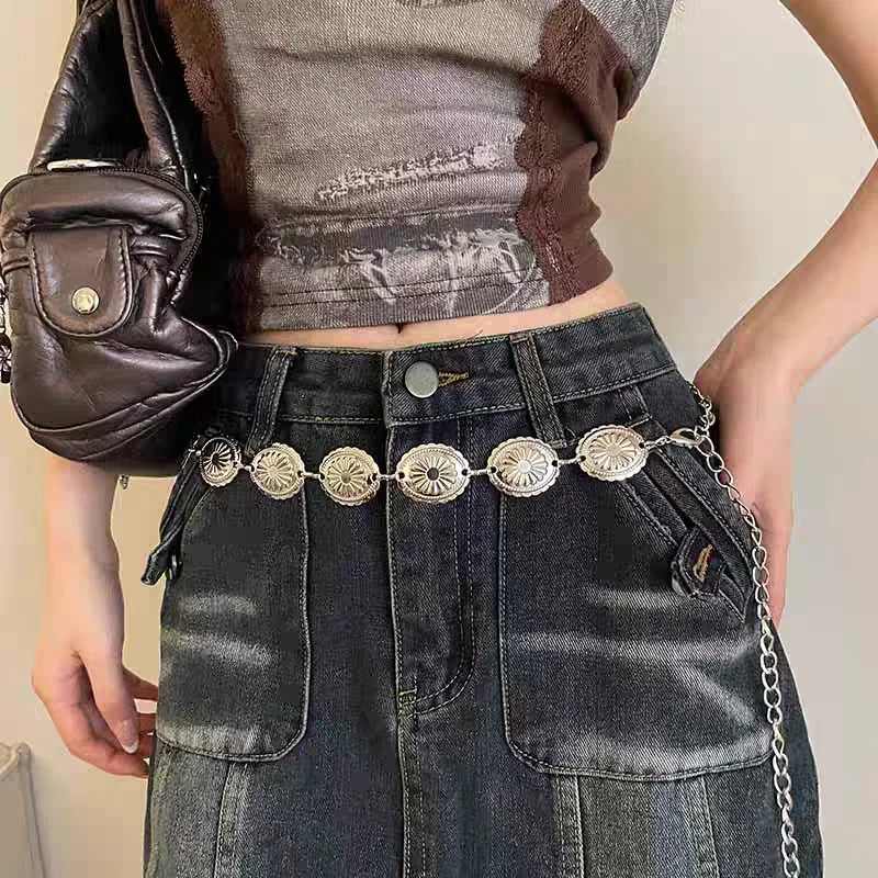 Bohemian Ethnic Style Retro Metal Waist Chain Women's Fashion All-match New Arrival Skirt Pants High-grade Belt