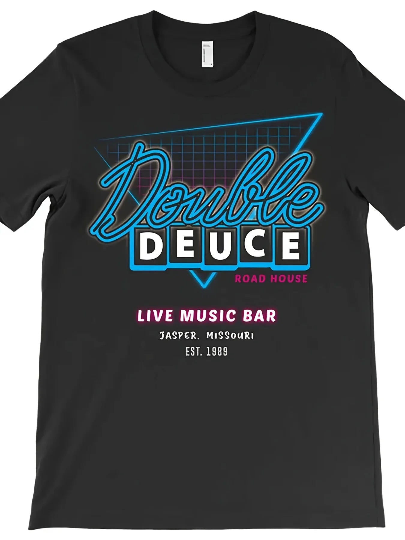 Road House Double Deuce T-Shirt 2516 Funny Men's Short Sleeve Graphic T-shirt Collection Black AR 220g