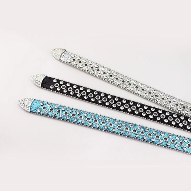 Vintage Waist Belt Jeans Belt PU Studded Belt Casual Ceinture Punk Belt Street Dance Glittered Belt Y166