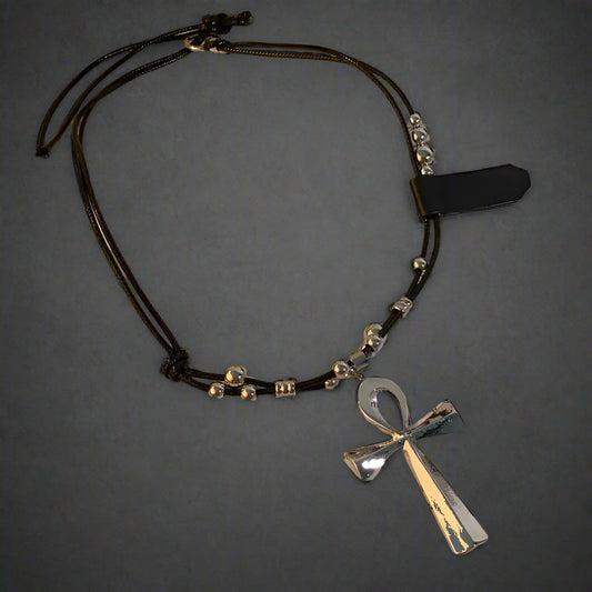 (Copy) Y2K Retro Metal Cross Pendant Necklaces for Women Girls Punk Gothic Black Rope Long Sweater Chain Necklace Jewelry Party Gifts