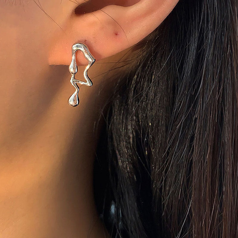 Asymmetric Earrings Lava Abstract Jewelry - Unisex