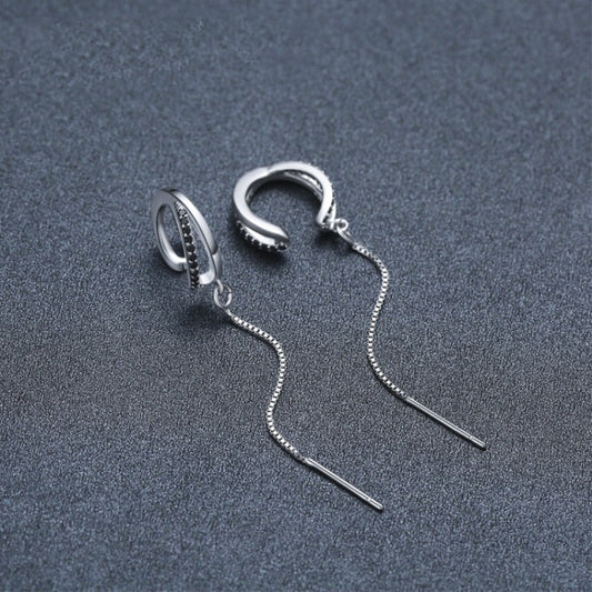 Minimalist Tassel Clip-On Earrings – Dainty Chain Dangle Ear Cuffs (Non-Pierced)