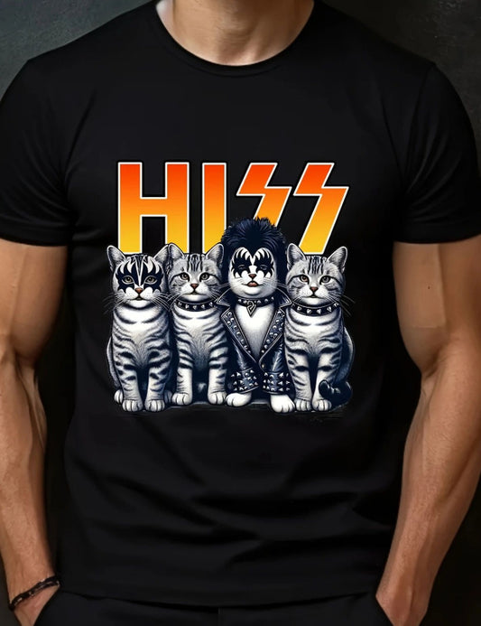 HISS Cat Band Graphic Tee – Funny Rock Music Parody Shirt